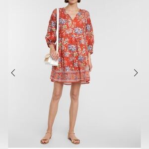 Velvet by Graham & Spencer Floral Boho Dress XS Red Multicolor